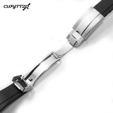 Load image into Gallery viewer, Elegant 20mm Rubber Watch Band for Rolex Submariner &amp; Daytona - Adjustable Fit