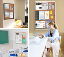 Load image into Gallery viewer, 26x20 Inch Secure Acrylic Door Bulletin Board - Lockable Cork Display Board