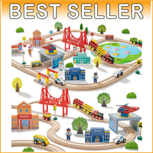 Load image into Gallery viewer, Engaging 110-Piece Train Set for Toddlers: Safe &amp; Compatible with All Brands
