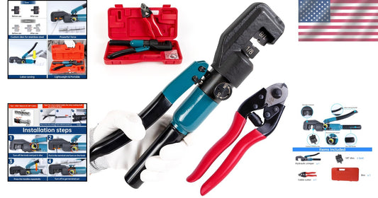 Hand-Powered Hydraulic Crimper with Ergonomic Handle for Stainless Steel Cables
