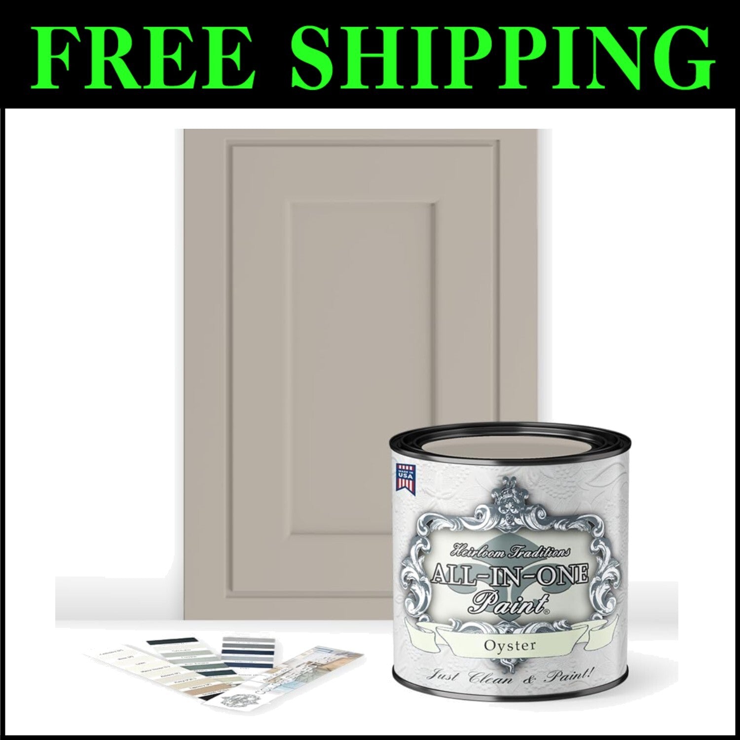 Oyster Color ALL-IN-ONE Acrylic Paint, Fast Drying with Built-in Primer - 32 Oz