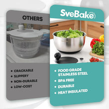 Load image into Gallery viewer, Family-Sized 5.3Qt Salad Spinner: Stainless Steel, Dishwasher Safe &amp; Easy to Use