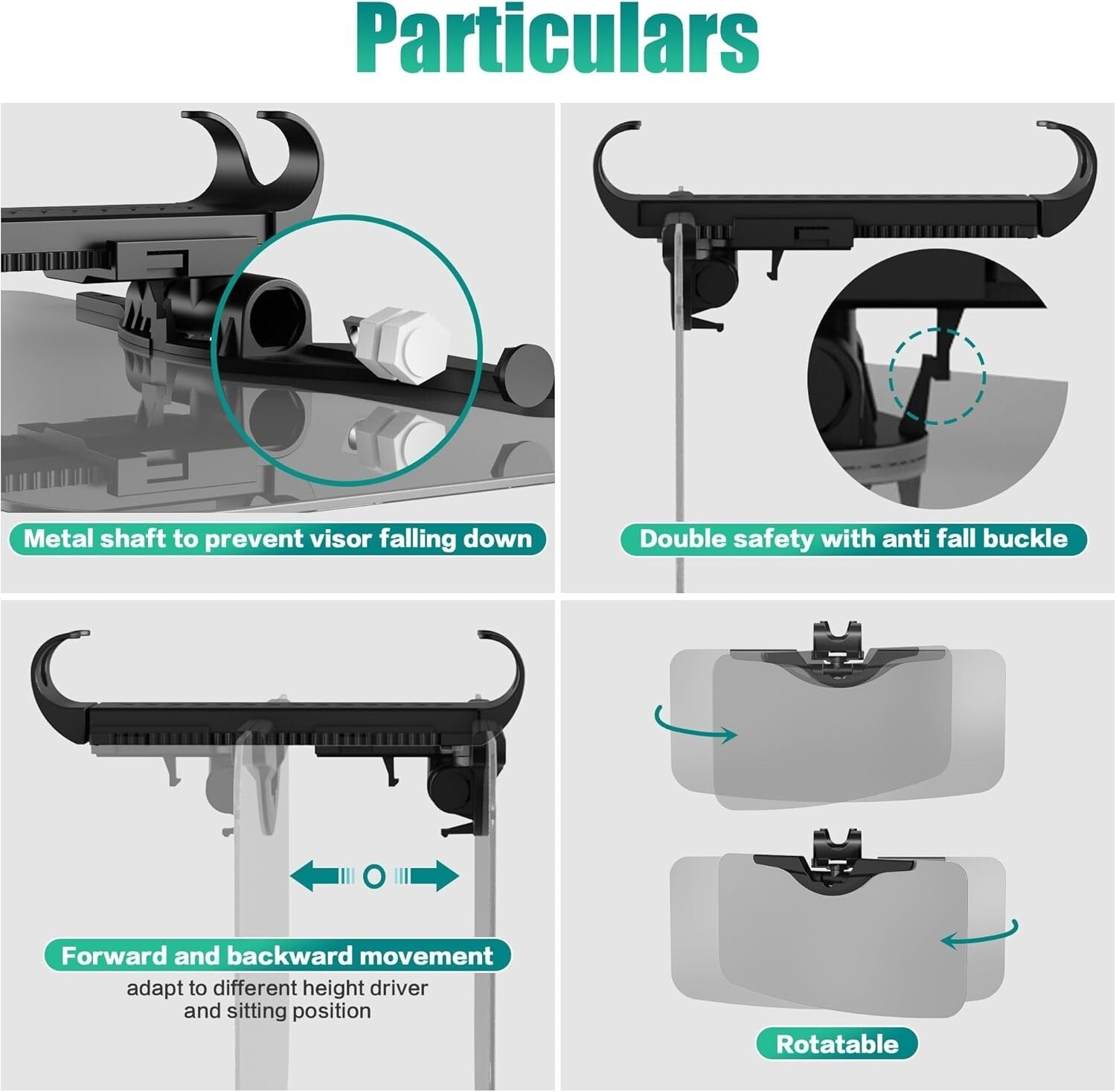 Enhance Driving Comfort: 2-Pack Adjustable Sun Visor Extenders for Cars