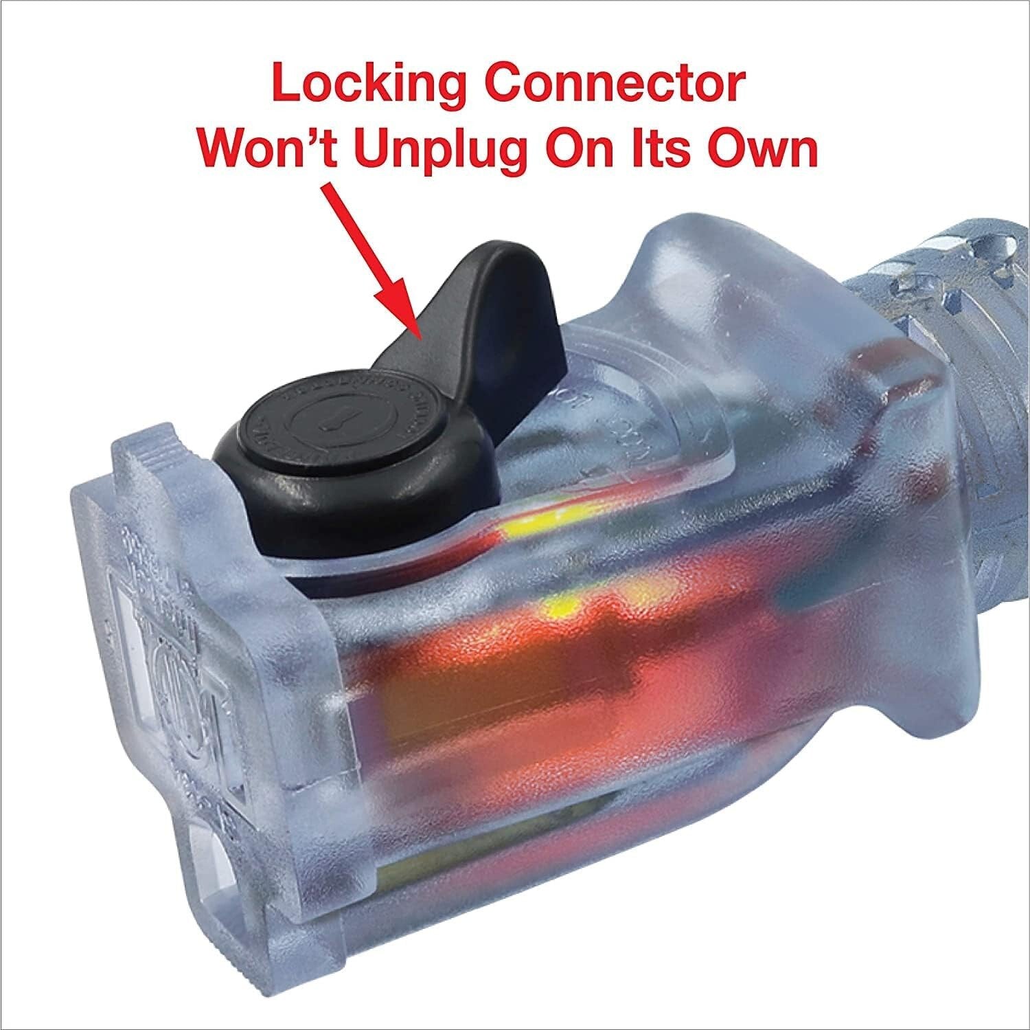 16/3 SJTW Heavy-Duty Outdoor Extension Cord & Lighted Locking Connector - 80ft