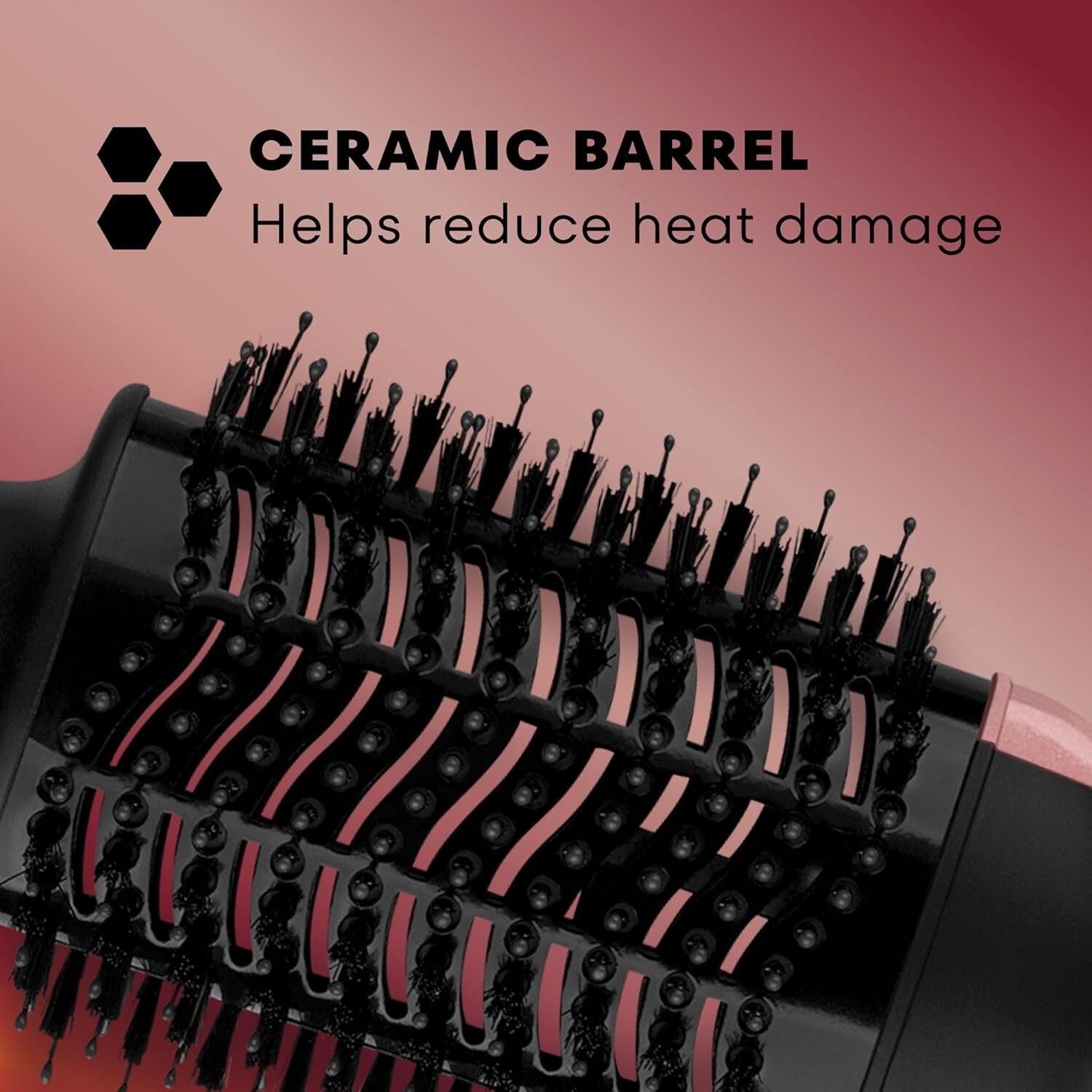 Unique Oval Hair Dryer & Styler - Pink-Black Ionic Technology for Frizz Control