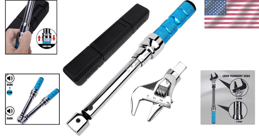 Adjustable 5-30 Nm Click Torque Wrench with Interchangeable Heads - HVAC & Auto
