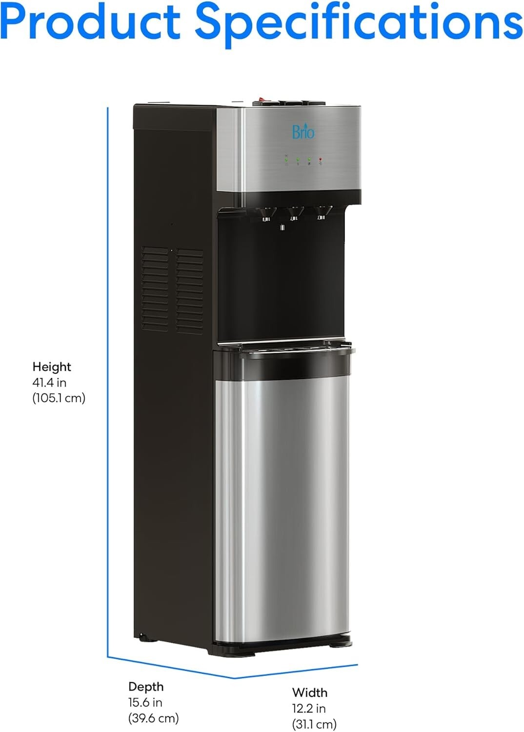 Effortless Bottom Loading Stainless Steel Water Dispenser with Safety Lock