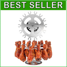 Load image into Gallery viewer, Durable 304 Stainless Steel Chicken Rack - Holds 18 Drumsticks, Wings &amp; More