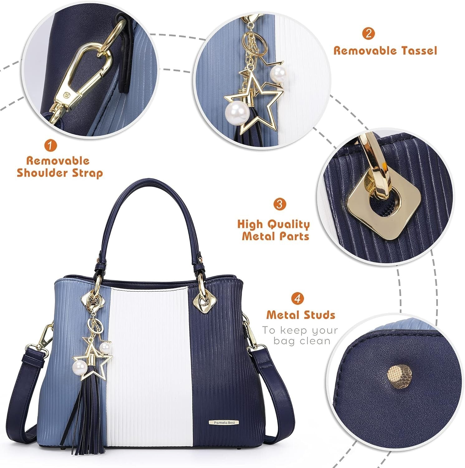 Elegant Women's Satchel - 8 Pockets, Quality PU Leather, Perfect for Gifting