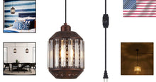 Load image into Gallery viewer, Industrial Boho Black Hanging Lamp with Dimmable Feature - Perfect for Any Room