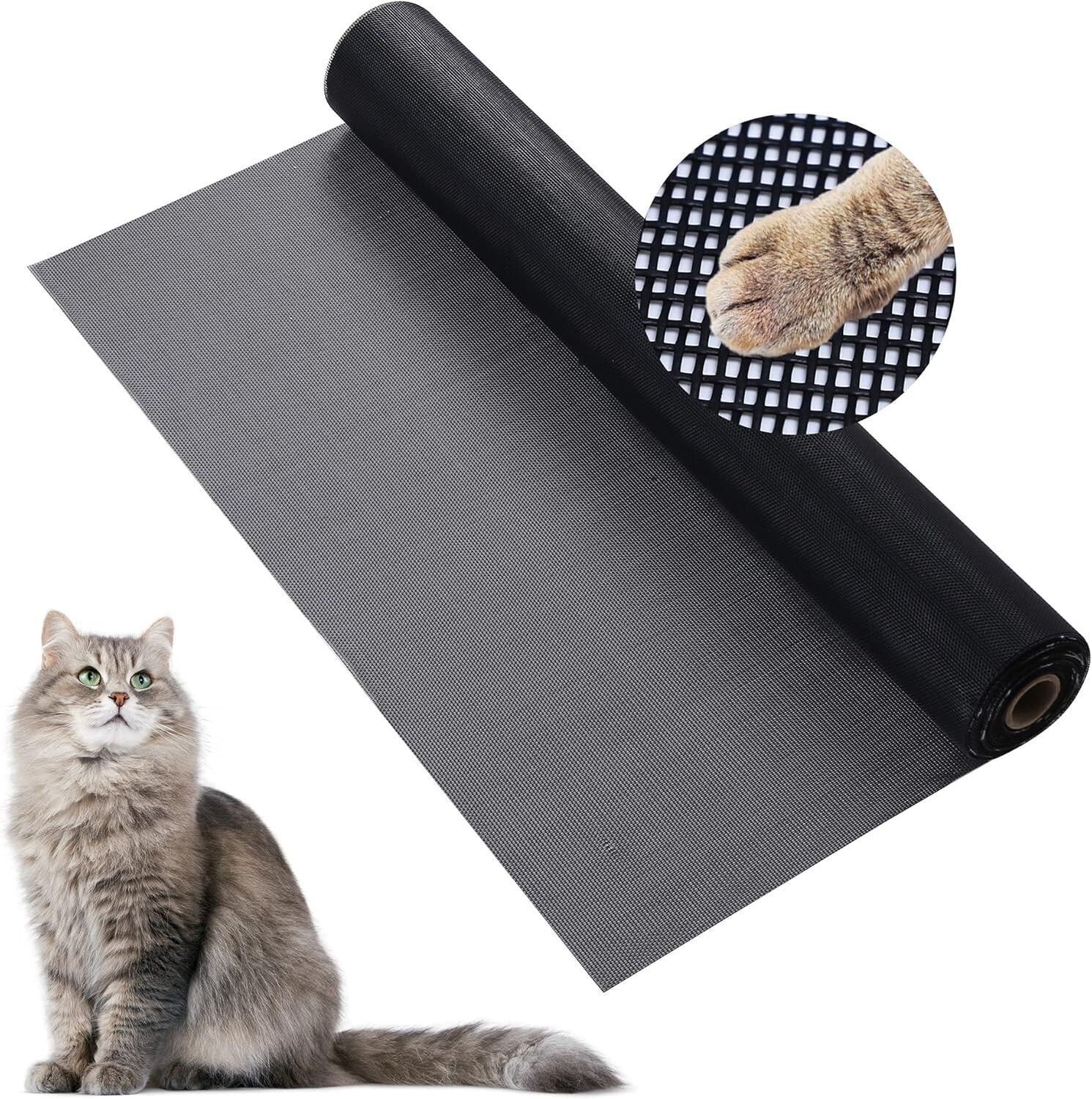 Versatile Charcoal Fiberglass Pet Screen Replacement 36" x 25" - DIY Friendly