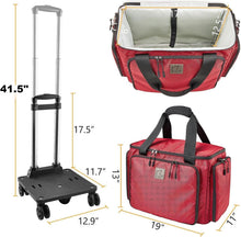 Load image into Gallery viewer, Versatile Red Sewing Machine Bag with Adjustable Trolley Handle – 19x11x13"