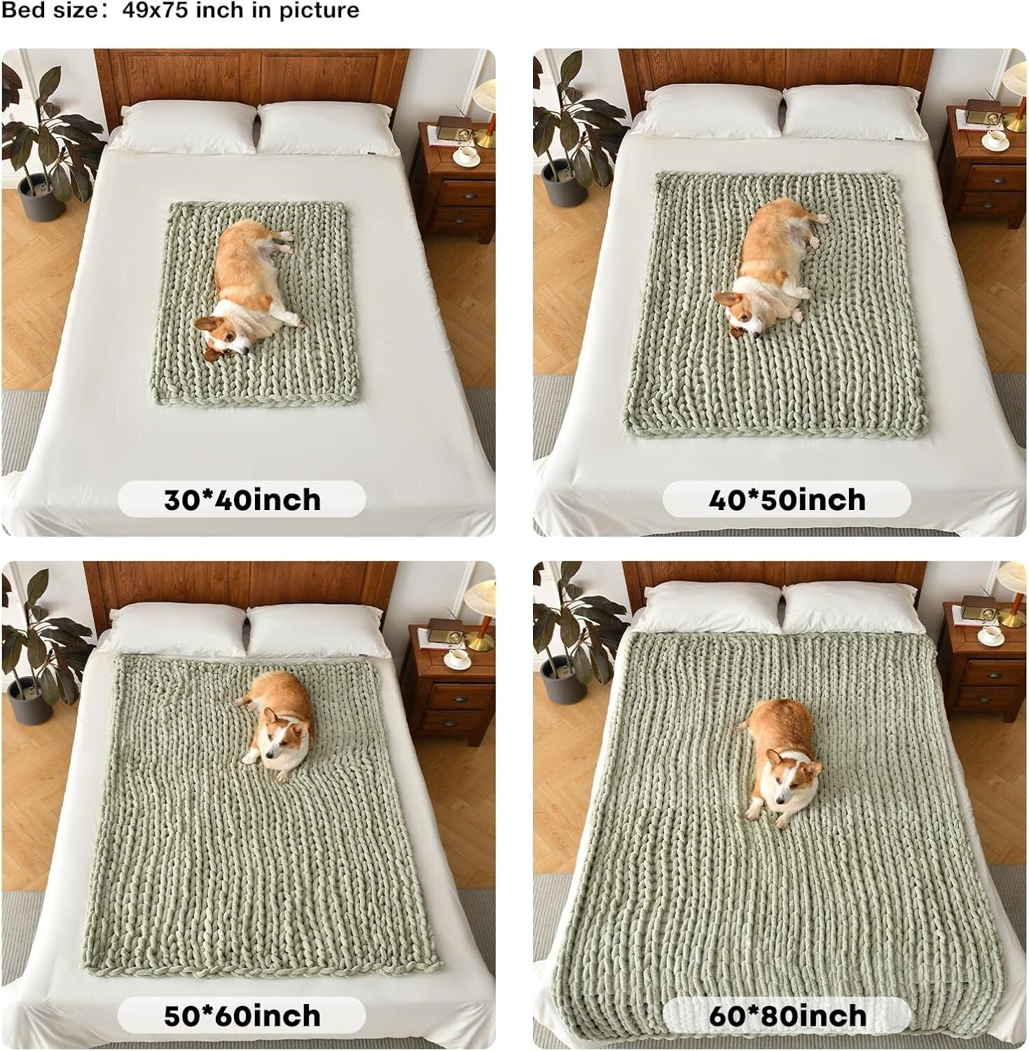 Aesthetic Boho Chunky Knit Blanket - Cozy 40x50 Inch Chenille Throw Gift Pack