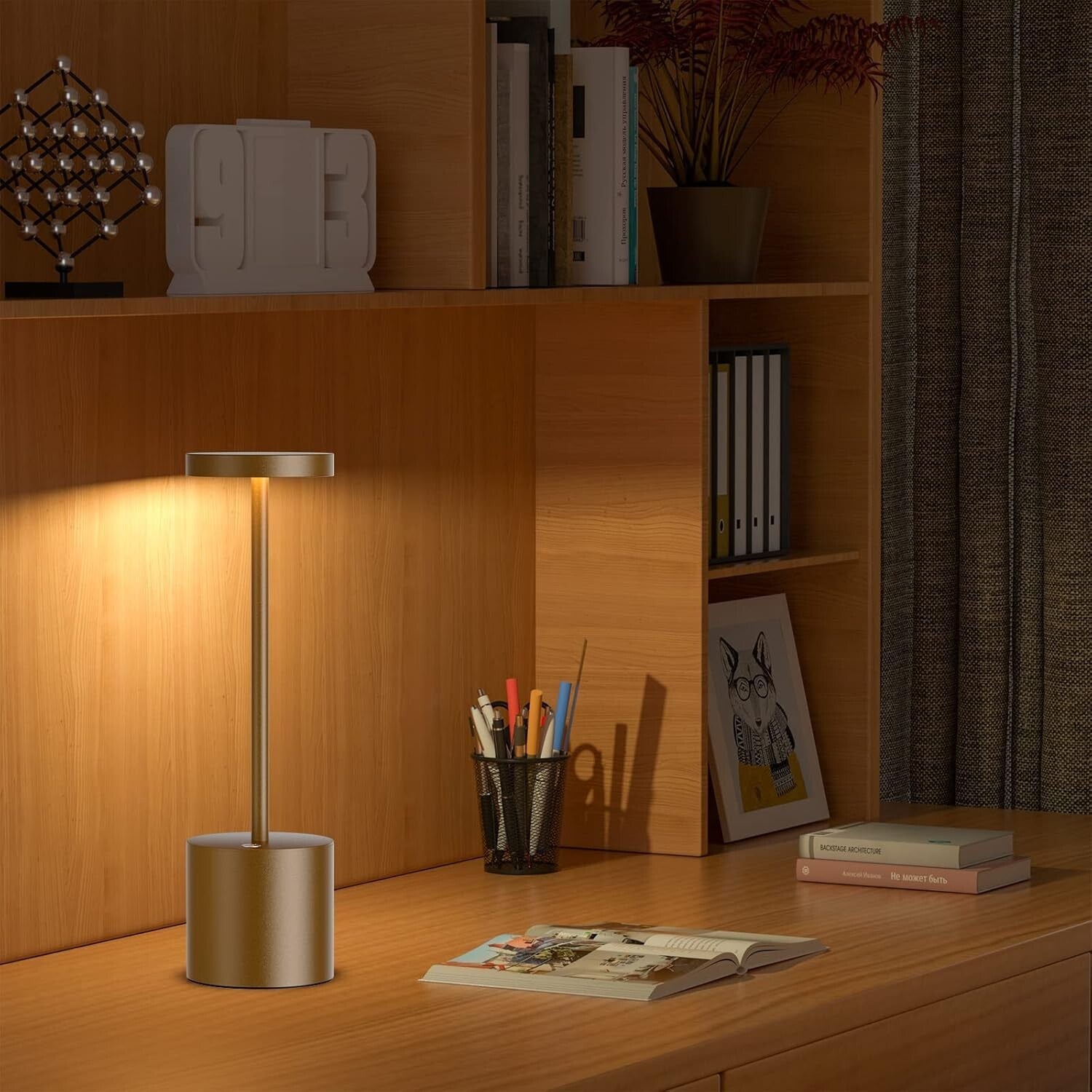 Dimmable Aluminum LED Table Lamp - Cordless & Rechargeable for Indoor/Outdoor