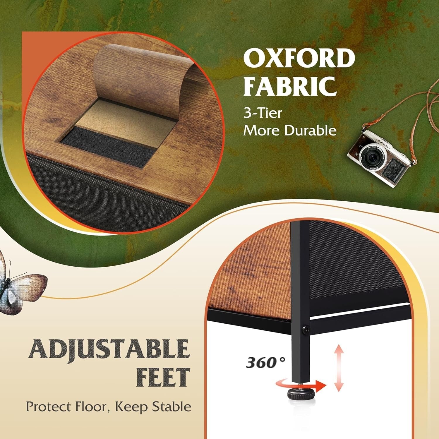 Sturdy 5-Drawer Organizer Unit in Rustic Brown - Easy Assembly & Versatile