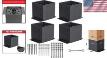 Load image into Gallery viewer, Heavy-Duty 6x6 Post Base Kit - 4 Rustproof Metal Brackets for Outdoor Support