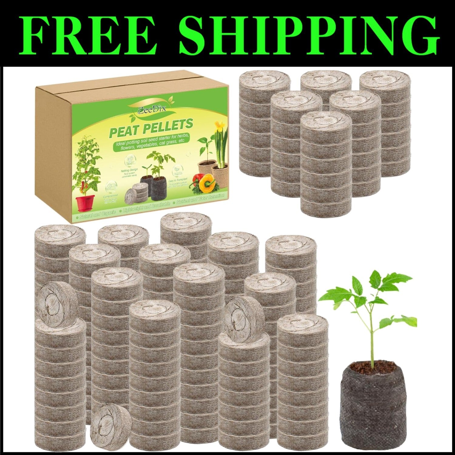 Lightweight 500 Pcs Peat Seed Starter Pods - Perfect for Home & School Gardening