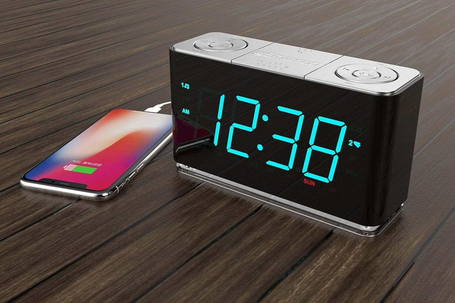 Personalized Bluetooth Alarm Clock Radio with USB Output for Effortless Mornings