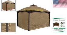 Load image into Gallery viewer, Elegant Beige Four-Side Gazebo Curtains with Zippered Entry for Outdoor Comfort