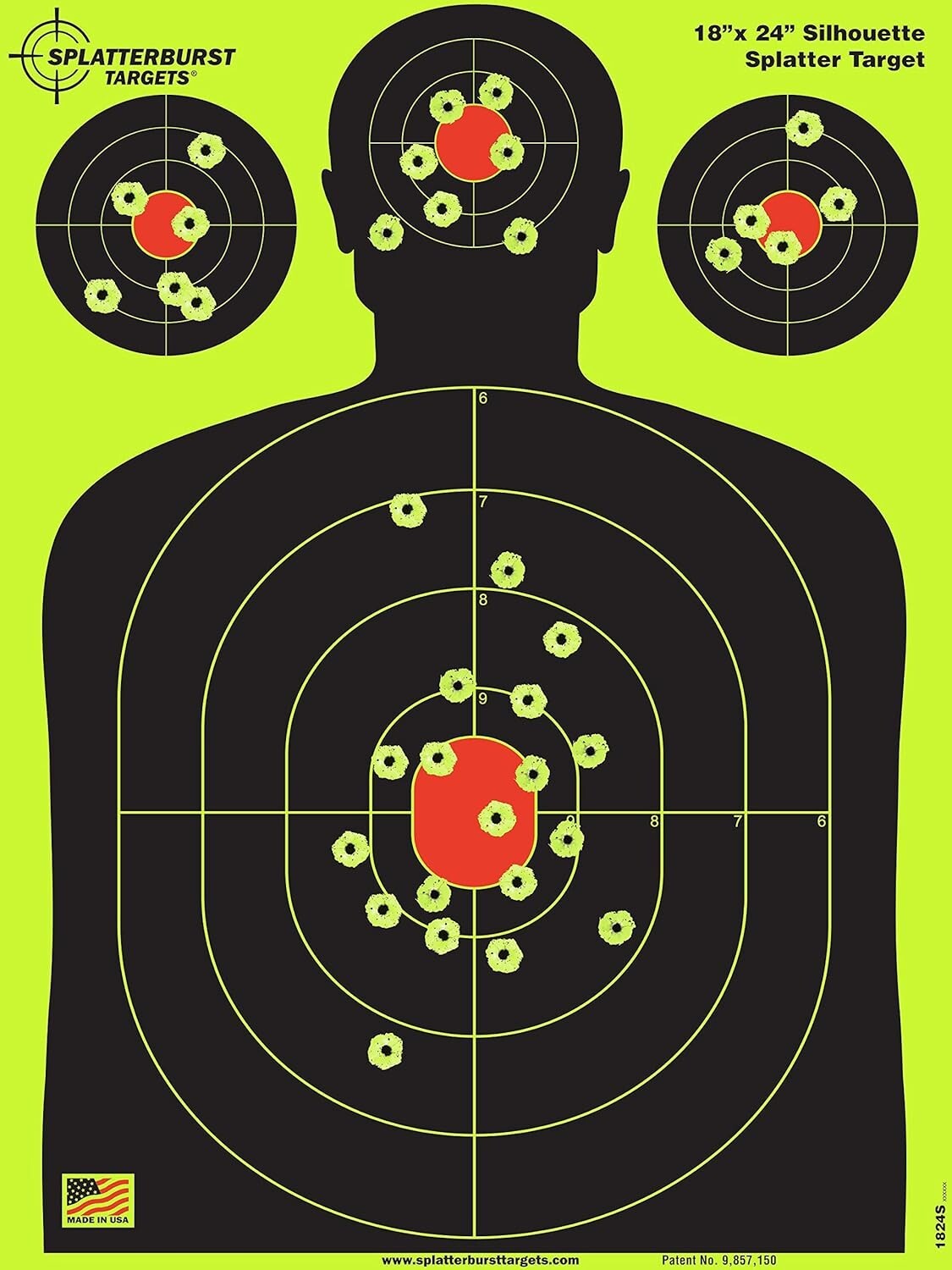 18x24 High Visibility Silhouette Splatter Targets - Fluorescent Yellow (25 Pack)