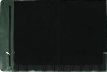 Load image into Gallery viewer, Handcrafted Leather Knife Roll with 10 Slots and Elegant Zipper Pouch for Chefs