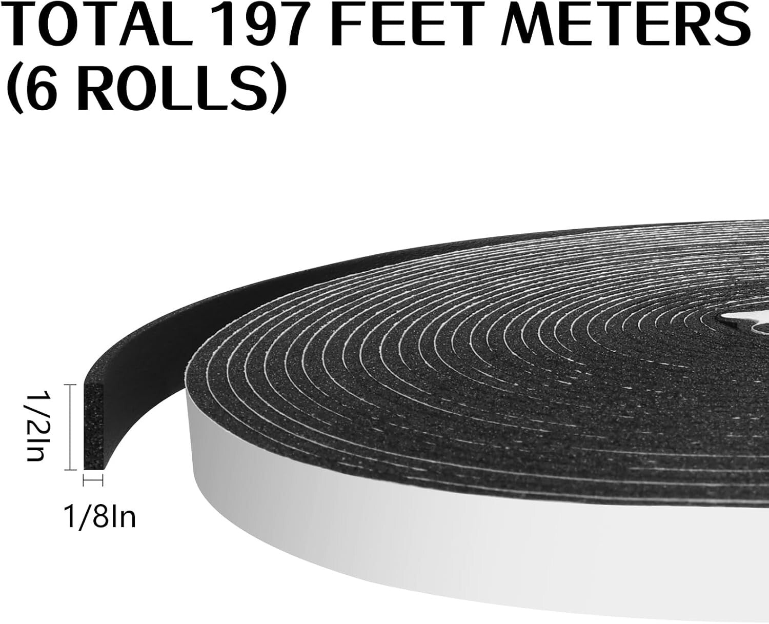 Customizable Foam Insulation Tape - Durable 197ft Weather Stripping for Home Use
