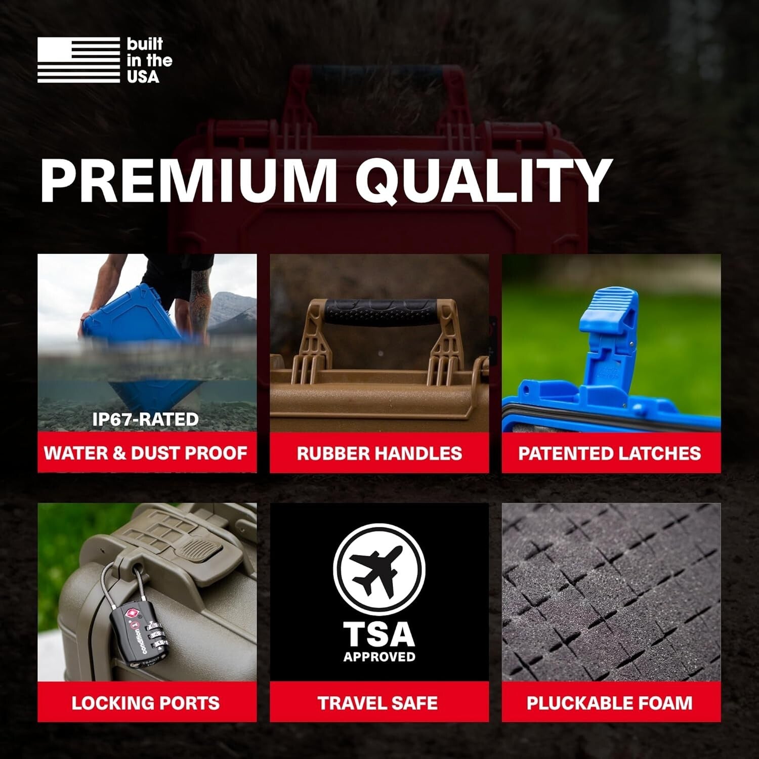 Durable 25-Inch Waterproof Travel Case with Custom Foam – Made in the USA