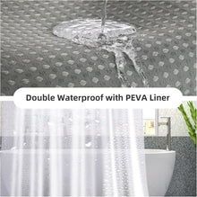 Load image into Gallery viewer, Heavy-Duty 72x72 Grey Shower Curtain Set with Clear Liner &amp; 2 Stainless Hooks