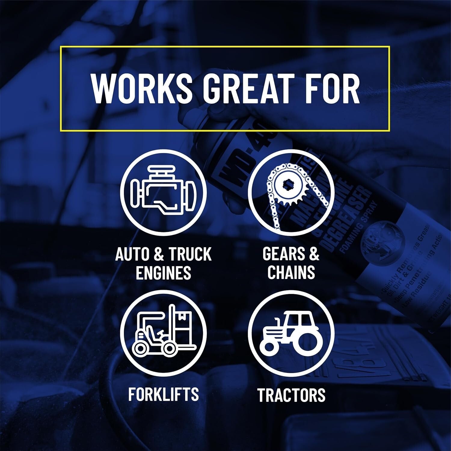 18 OZ Heavy-Duty Foaming Degreaser Spray [4-Pack] - Engine & Machinery Cleaner