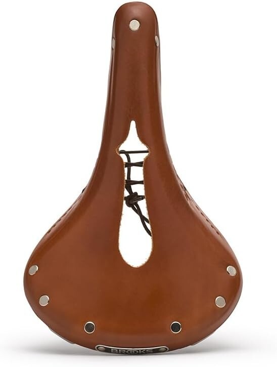 Classic B17 Carved Leather Bike Saddle - Pressure Relief and Timeless Design