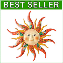 Load image into Gallery viewer, 23.6-Inch Large Metal Sun Wall Art - Indoor &amp; Outdoor Decor for Vibrant Spaces
