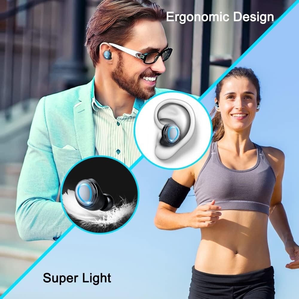 IP7 Waterproof Bluetooth 5.1 Earbuds with 140H Battery Life - Perfect for Sports