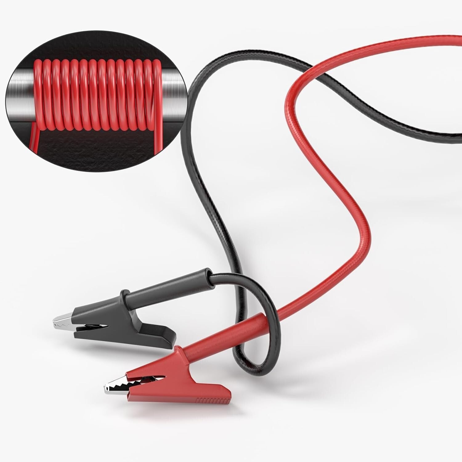 5PCS Alligator Clips Test Leads - Dual-Ended Copper Wire 16.4ft for Safety Te...