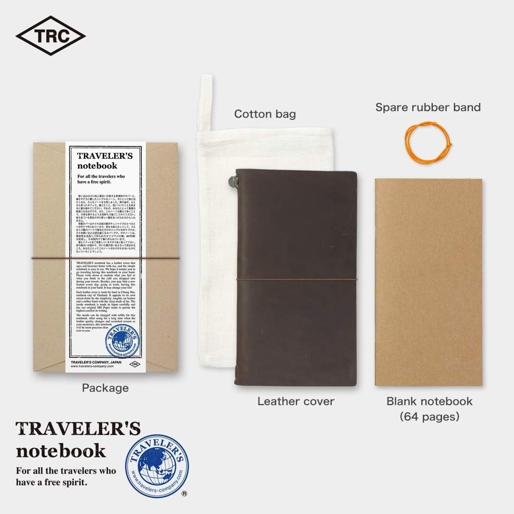 Classic Traveler's Notebook with Customizable Leather Cover - Ideal for Writers