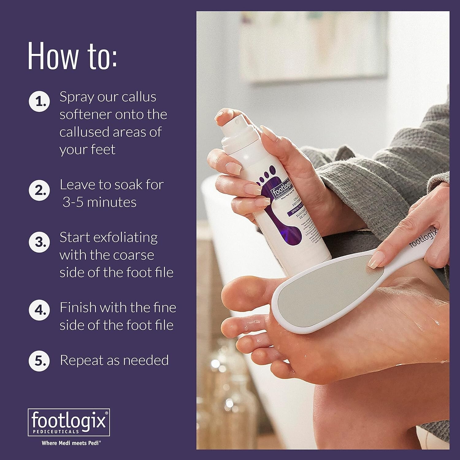 Compact Foot Exfoliator Set with Callus Spray & Double-Sided File - Travel Ready