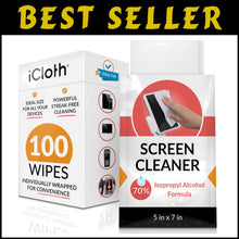 Load image into Gallery viewer, Screen Safe Cleaning Wipes - 100 Pre-Moistened, Lint-Free, 70% Isopropyl Alcohol