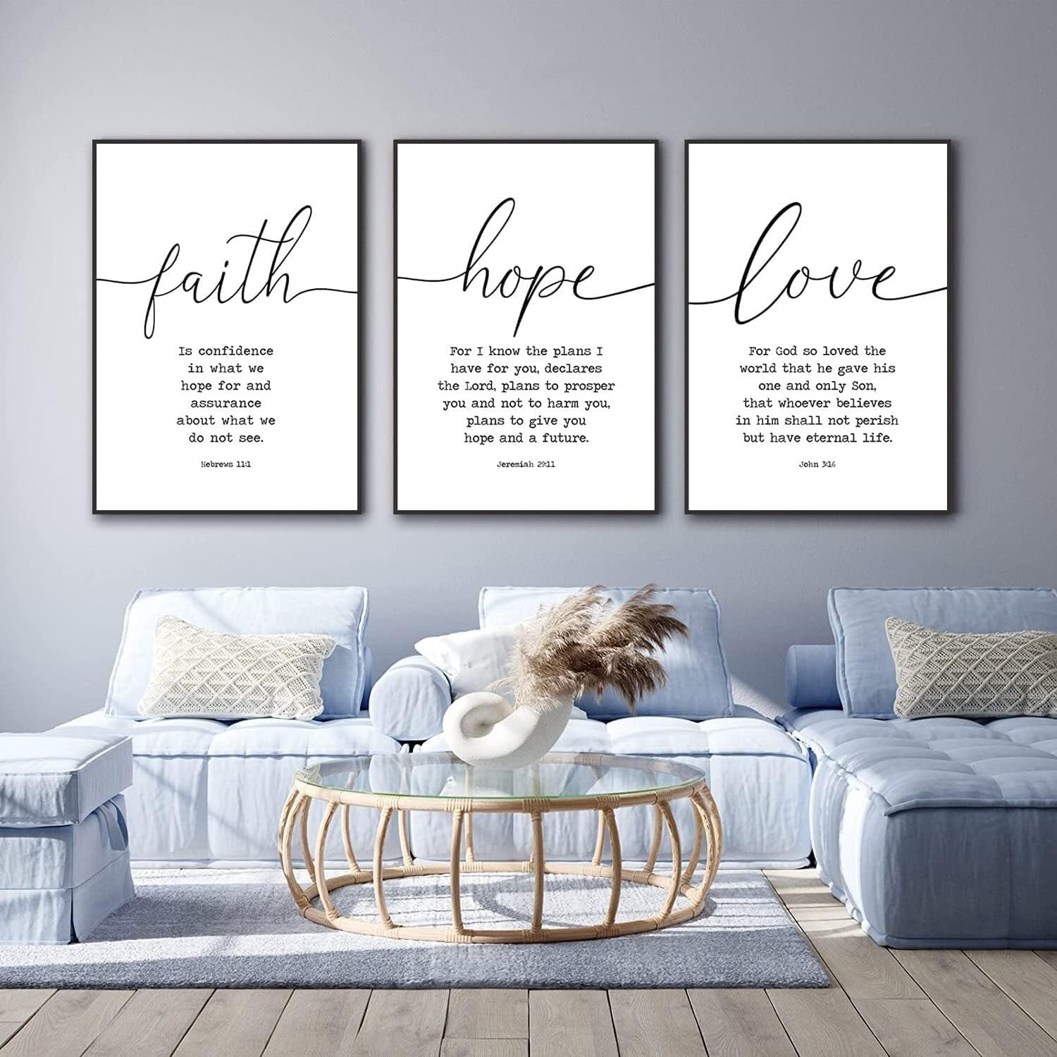 3-Piece Serenity Prayer Large Canvas Wall Art - Inspirational Christian Decor