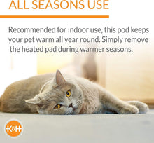Load image into Gallery viewer, Spacious 22-Inch Heated Cat Bed with Waterproof Heater and Safety Certification