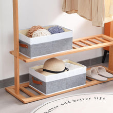 Load image into Gallery viewer, Elegant 4-Pack White and Grey Foldable Bins - Multi-Purpose Storage Solution