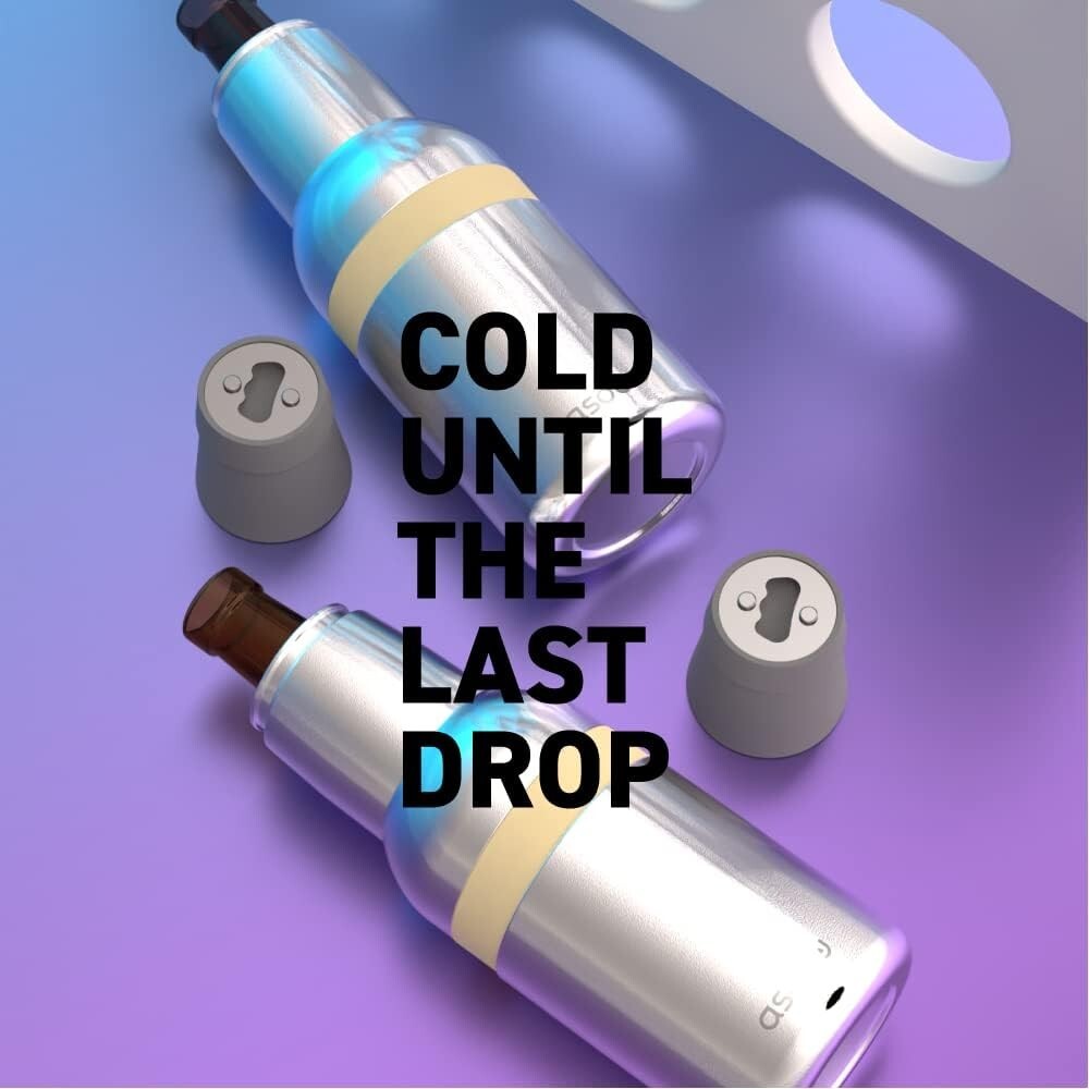 12 oz Fully Insulated Stainless Steel Beer Bottle and Can Cooler - Star Silver