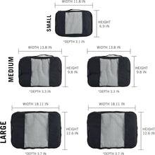 Load image into Gallery viewer, Versatile Black Packing Cube Collection - 5 Durable Organizers for Tidy Travel