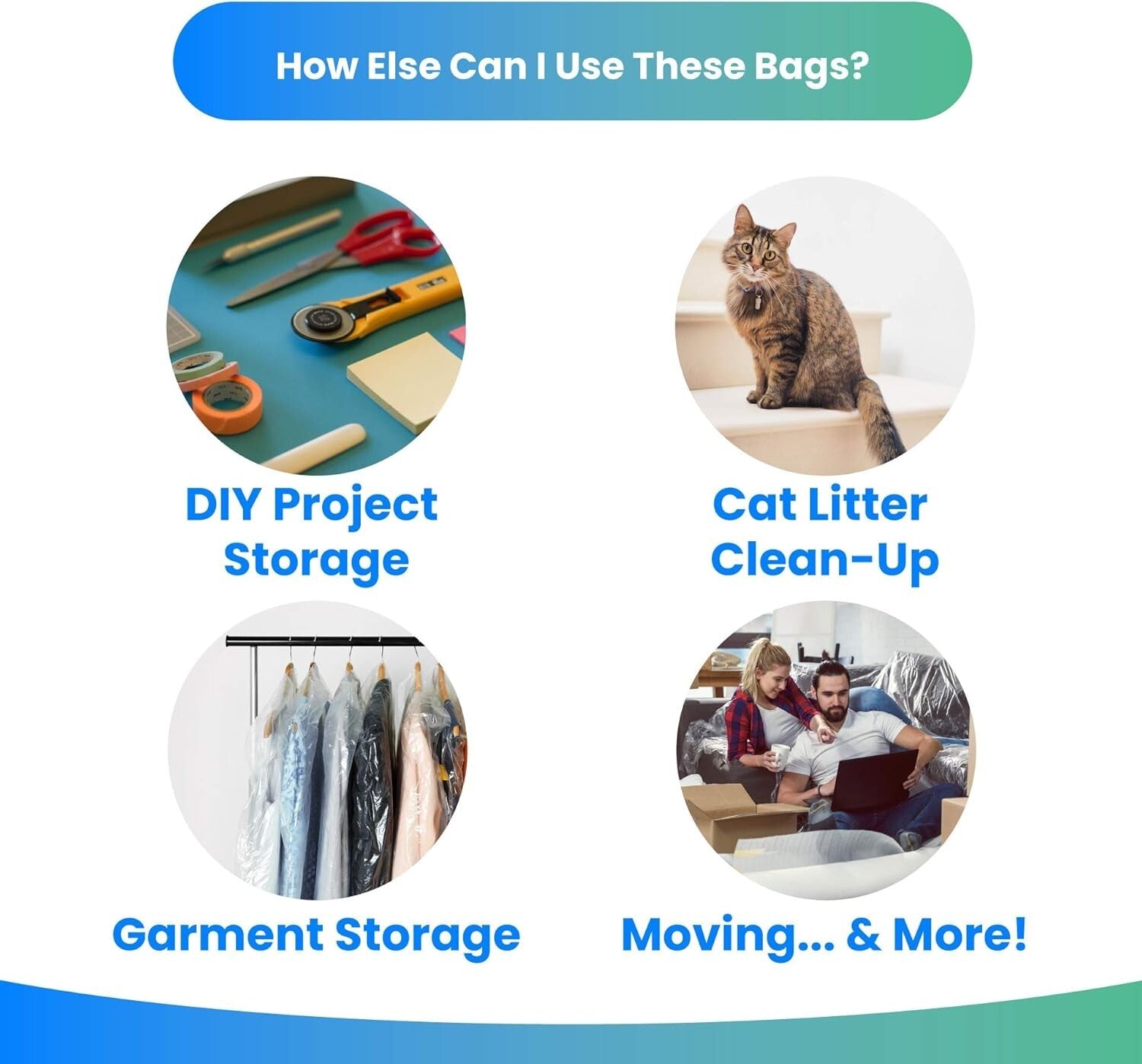 Clear Plastic 1-2 Gallon Trash Bags - 2000 Count for Mess-Free Waste Management