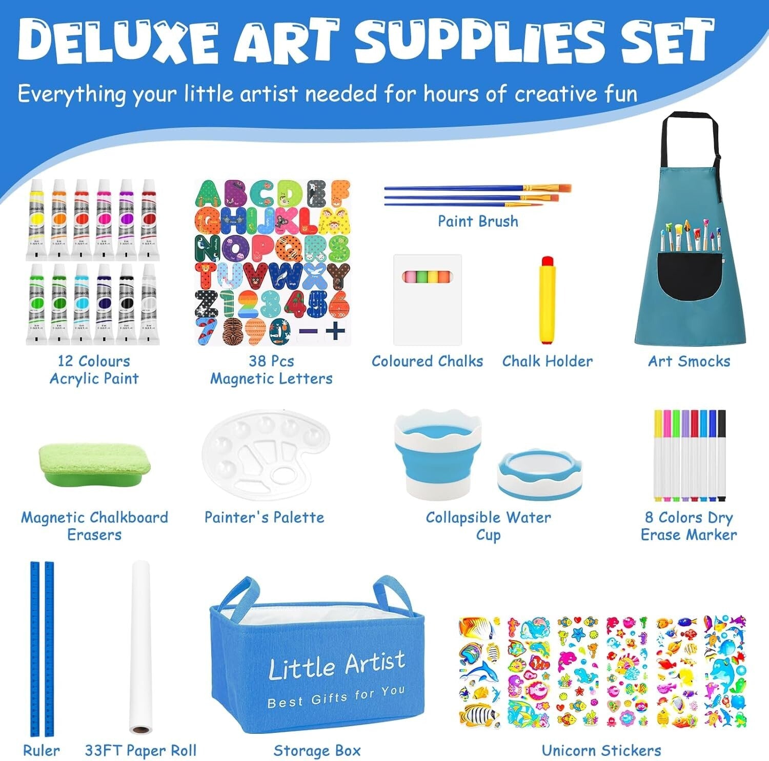 Fun & Sturdy Height-Adjustable Easel - Ideal for Little Artists Aged 4-10