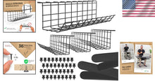 Load image into Gallery viewer, Sleek Black Under Desk Cable Management Rack – Effortless Installation Anywhere