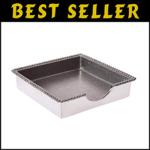 Load image into Gallery viewer, Classic Silver Napkin Holder with Beaded Design - Eco-Friendly Gift Idea
