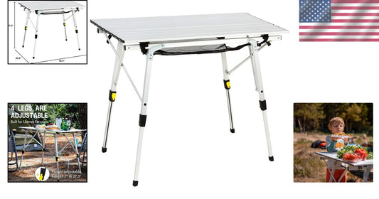 Versatile Aluminum Folding Table for Camping with Quick Setup - 132 lbs Capacity