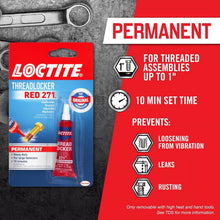 Load image into Gallery viewer, Threadlocker Red 271 - High Strength Permanent Glue for Nuts &amp; Bolts | 12 Pack