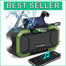 Load image into Gallery viewer, Compact Hand Crank and Solar-Powered NOAA Weather Radio with Bluetooth Speaker