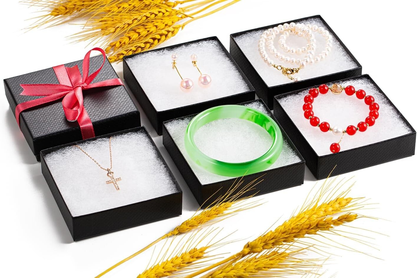 Sturdy Black Cardboard Jewelry Gift Boxes - 96 Multi-use Boxes for DIY | Elegant