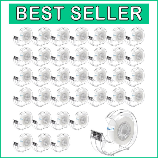 Effortless Crafting 36 Pcs Clear Tape Rolls and Durable Dispensers for Any Task